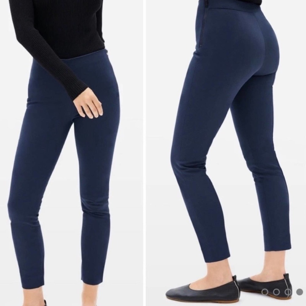 Everlane The Size Zip Stretch Cotton Pant in Navy Size 2
